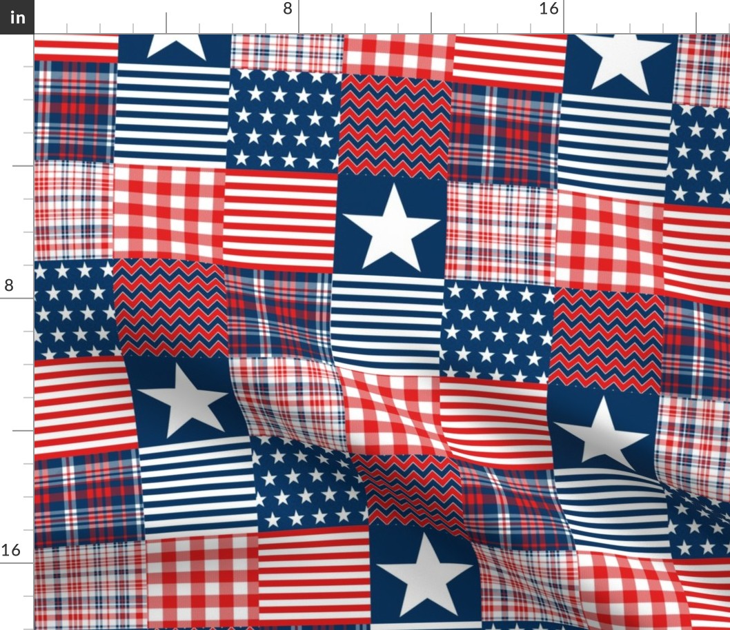 usa cheater quilt fabric - america the beautiful - 3" squares