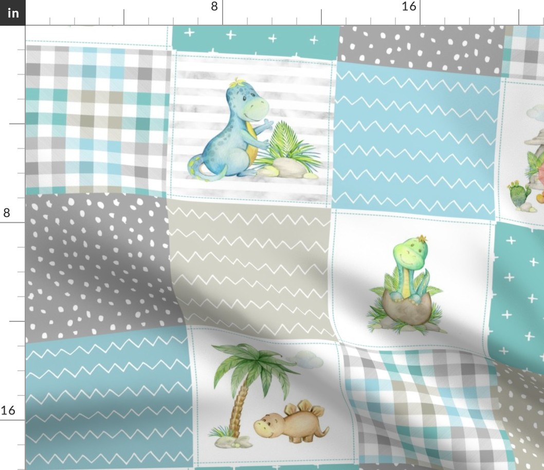Dinosaur Friends Quilt – Kids Patchwork Fabric
