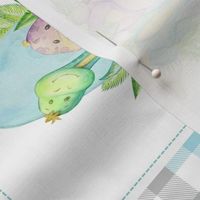 Dinosaur Friends Quilt – Kids Patchwork Fabric, ROTATED
