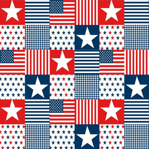usa cheater quilt fabric - stars and stripes - 3" squares