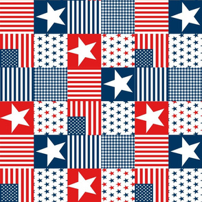 usa cheater quilt fabric - stars and stripes - 3" squares