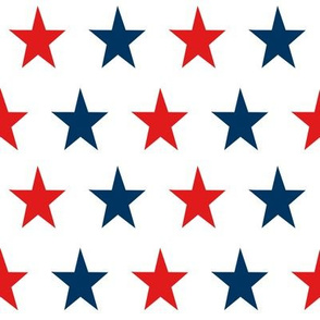 american star fabric - usa flag -  red and blue