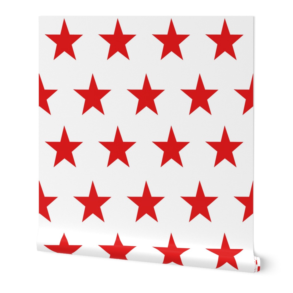 american star fabric - usa flag -  red star
