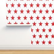 american star fabric - usa flag -  red star