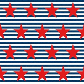 american star fabric - usa flag - blue stripe