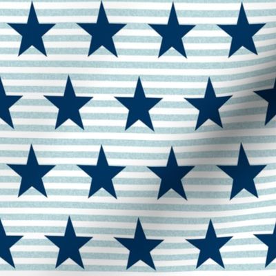 american star fabric - usa flag -  light blue stripe