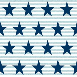 american star fabric - usa flag -  light blue stripe