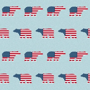 usa bear fabric - american bear fabric - light blue