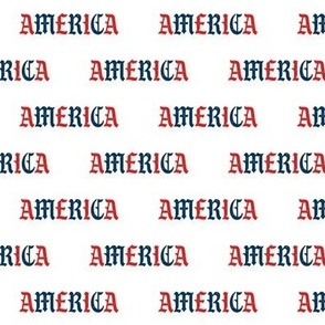 america fabric - america love, american, red white and blue, - white