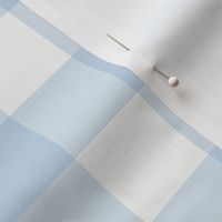 1.5" Powdery Blue Gingham: Soft Blue Gingham Check, Medium Check