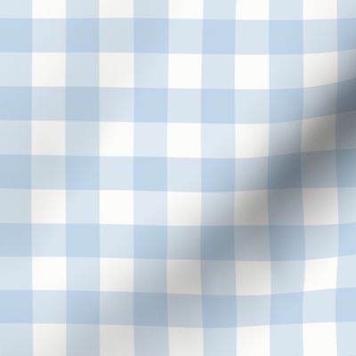 .75" Powdery Blue Gingham: Soft Blue Gingham Check, Small Check