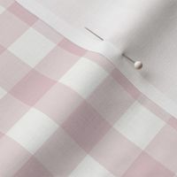 .75" Rose Pink Gingham: Pastel Pink Gingham, Small Check