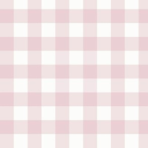 .75" Rose Pink Gingham: Pastel Pink Gingham, Small Check
