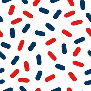 usa sprinkle fabric - red white and blue fabric - white