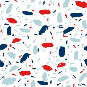 abstract usa fabric - paint fabric, american fabric, red white and blue - white