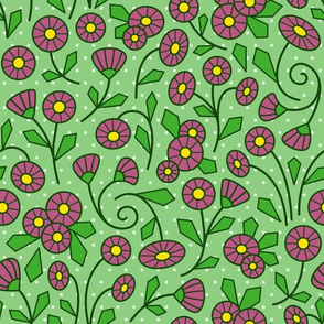 Mod Floral Pink and Green