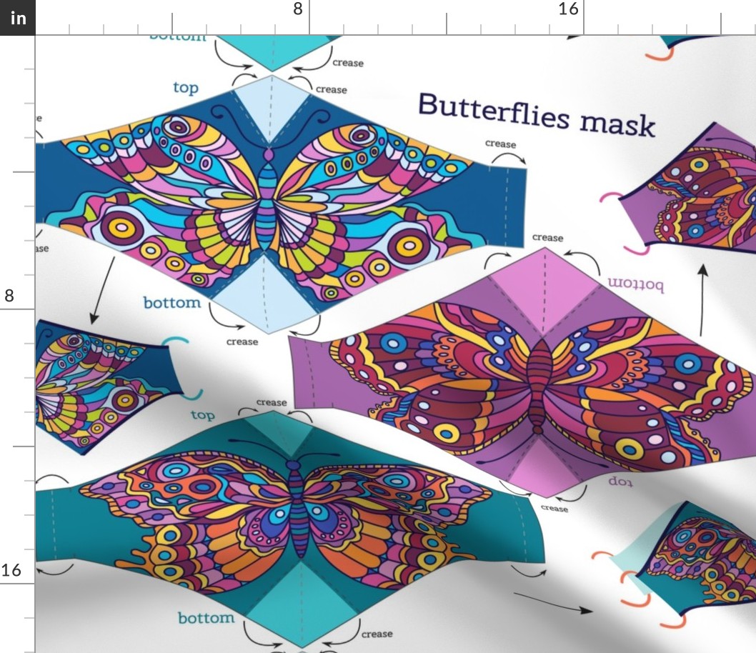 Butterflies face mask