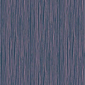 Twilit Grotto Stripe - Pink on Midnight 