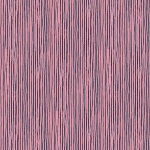 Twilit Grotto Stripe - Midnight on Pink