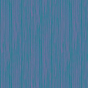 Twilit Grotto Stripe - Orchid on Teal