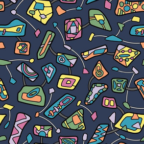 Colorful Fun and Wonky Graphic Geometric Shapes (large)