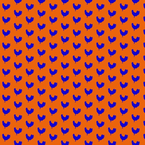 Rooster orange and blue 