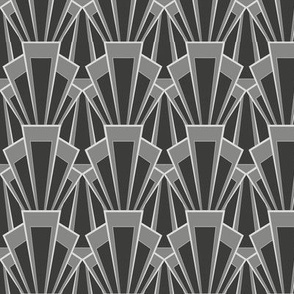 Grey Art Deco Scallop - Medium