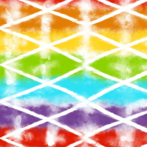 Rainbow Tie Dye Diamond Stripe