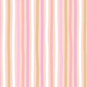Irregular hand drawn stripes boho summer breton marine Parisian style minimal basic vertical pink cinnamon spring palette