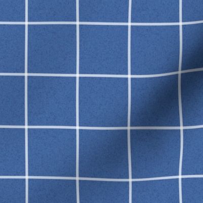 windowpane check - 2" check, check fabric, tartan fabric - blue