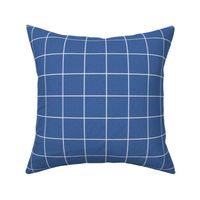 windowpane check - 2" check, check fabric, tartan fabric - blue