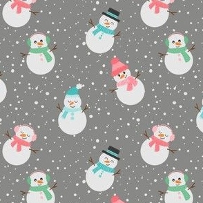 Cute Snowman Pattern Gray