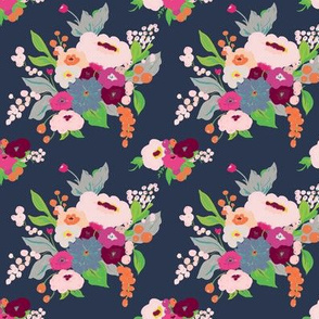 Spring Bouquet - Navy and Purple