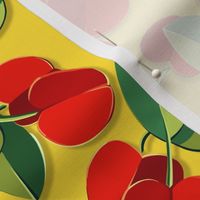 Papercut Cherries | Mid-Century Yellow