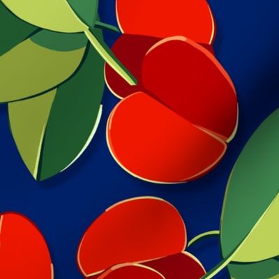 Papercut Cherries | Navy | Large