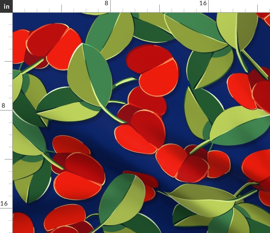 Papercut Cherries | Navy | Large