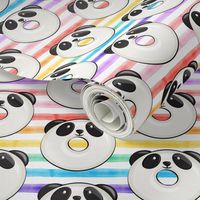 (small scale) panda donuts - cute panda (rainbow stripe) C20BS