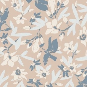Botanical Ambiance, Florals in neutral and light blues