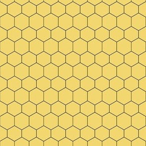 honeycomb thin black lines on yellow