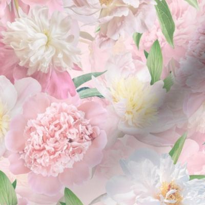 10" Pastel Real Springflower Peony Pattern - multiple Layers