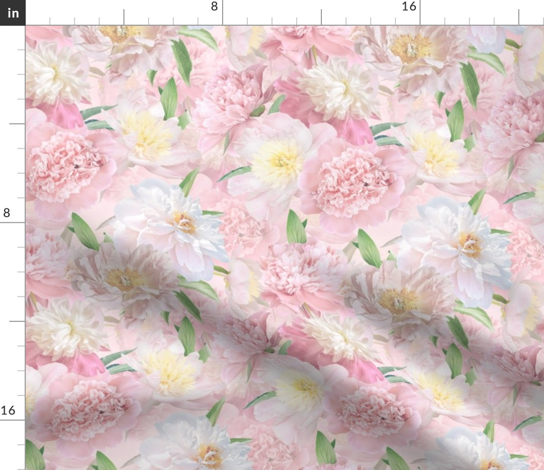 10" Pastel Real Springflower Peony Pattern - multiple Layers