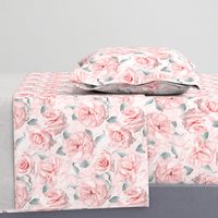 10" Pastel Real Springflower  dramatic Roses Pattern - multiple Layers