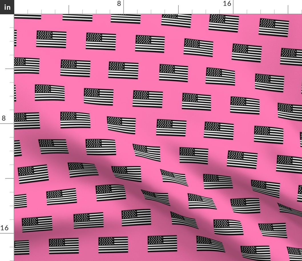 american flag black and white - pink american flag fabric - hot pink