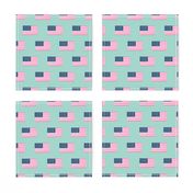 american flag preppy pink - pink american flag fabric - mint