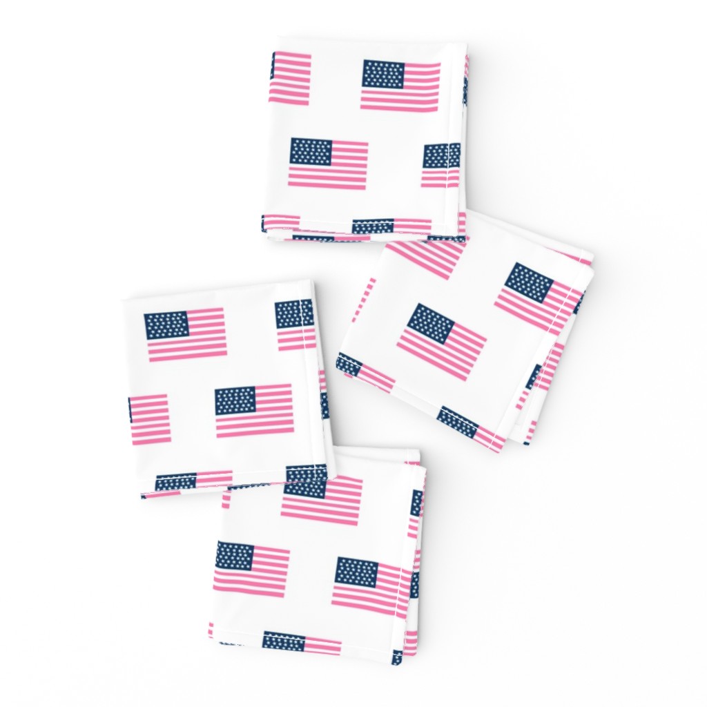 american flag preppy pink - pink american flag fabric - white