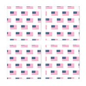 american flag preppy pink - pink american flag fabric - white