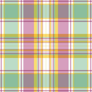 Mint, Rose and Goldenrod Plaid by Paducaru