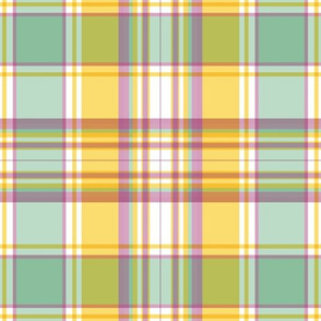 Goldenrod, Mint and Rose Plaid by Paducaru