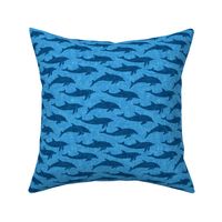 dolphins - nautical summer beach - blue on blue - LAD20