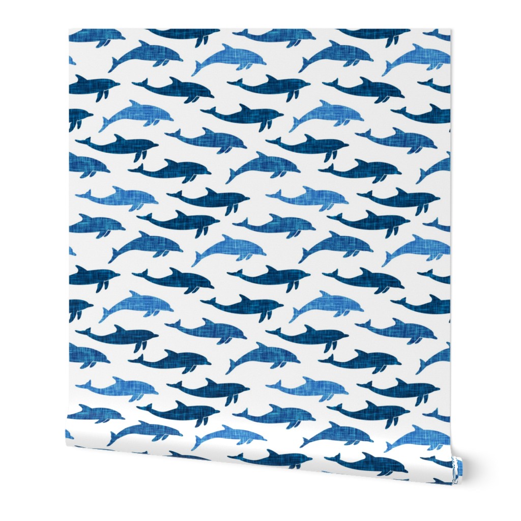 dolphins - nautical summer beach - multi blue - LAD20